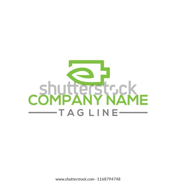 Eco Nature leaf and battery vector logo\
template for environment and energy\
industrial
