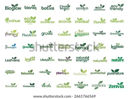 Eco Nature Logo Bundle – 50+ Green Branding Designs for Sustainable Products
