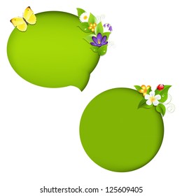 Burbuja Del Discurso De La Naturaleza Ecológica Con Malla De Gradiente, Aislada En Fondo Blanco, Ilustración Del Vector