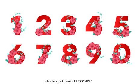 Eco number. Decorative symbols isolated on white