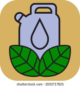 Contenedor de aceite ecológico, ilustración, vector, sobre fondo blanco.