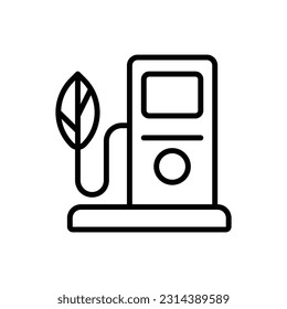 Eco Oil Pump Outline Icon Vector Illustration