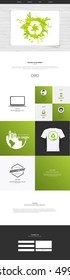 Eco one page website template. Mobile friendly Vector. Smartphone compatible web design.