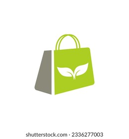  Eco organic bag logo vector image