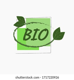 ECO, organic food logo or sign. Vector illustration, icon design. Isolated on a white background