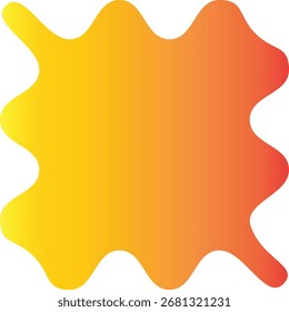 Eco Gradiente orgánico Splash vibrante amarillo a forma de fluido rojo sobre fondo blanco
