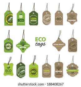 Eco organic labels big set.