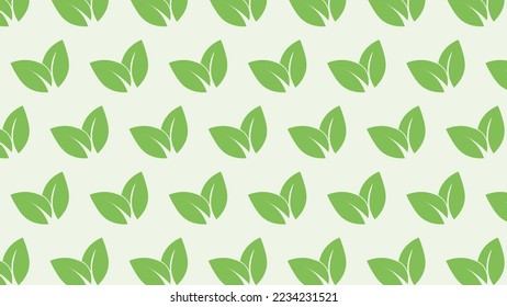 Eco organic leaf seamless pattern