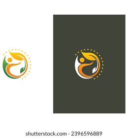 eco organic people leaf logo