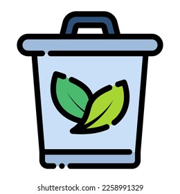 eco organic trash recycle bin leaf nature ecology icon