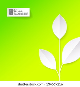Eco origami leaf. Vector illustration, contains transparencies, gradients and effects.