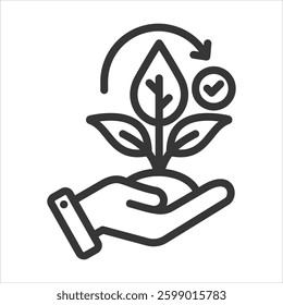 Eco Outline Icon Vector Illustration