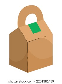 eco pack with handle mockup isolated icon