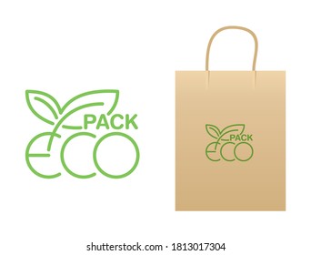 Eco Pack Logo For Eco-friendly Cardboard Container In Store - Anti-plastic Motivation