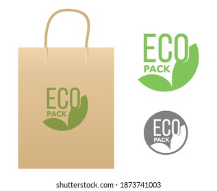 Eco Pack Logo For Printing On Eco-friendly Shopping Cardboard Container In Store - Anti-plastic Motivation