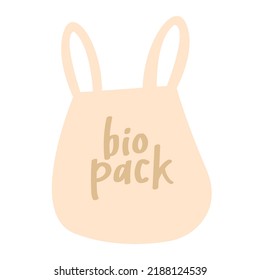 Eco pack logo for printing on eco-friendly shopping cardboard container in store - anti-plastic motivation