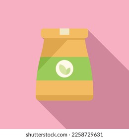 Eco package icon flat vector. Food box. Recycle pack