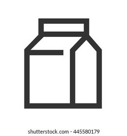Eco package icon. Milk box icon. Flat icon of package. Eco bag EPS. Vector illustration.
