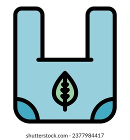 vector de contorno de icono del paquete ecológico. Energía limpia. Color de la tecnología de frascos plano