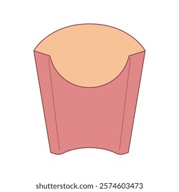 Eco packaging in flat design. Empty cardboard cup container for snacks. Vector illustration isolated.