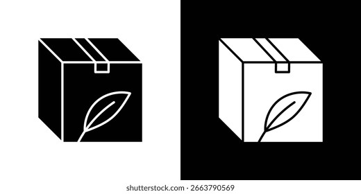 Icono de embalaje ecológico. paquete de iconos de línea en blanco y negro.