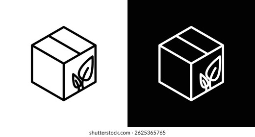 Eco packaging icon concept stroke on white background