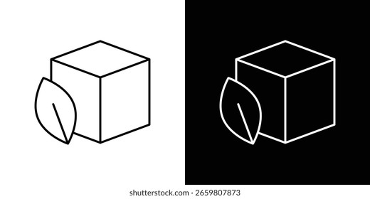 Diseño de icono de embalaje ecológico. Ilustración vectorial de Elementos gráficos delgados
