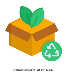 Icono de empaquetado ecológico Ilustración vectorial de estilo plano