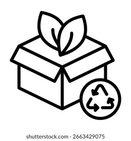 Ilustración vectorial de estilo de línea de iconos de embalaje ecológico