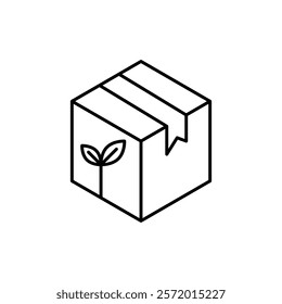 Eco packaging icon in liner stroke style