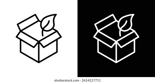 Eco packaging icon outline collection for web design