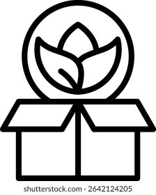 Eco Packaging Icon Outline Vector Illustration