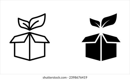 Eco packaging icon set. sign for mobile concept and web design on white background
