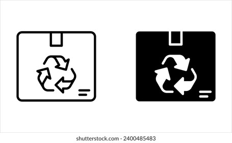Juego de iconos de empaque ecológico. signo para concepto móvil y diseño web sobre fondo blanco