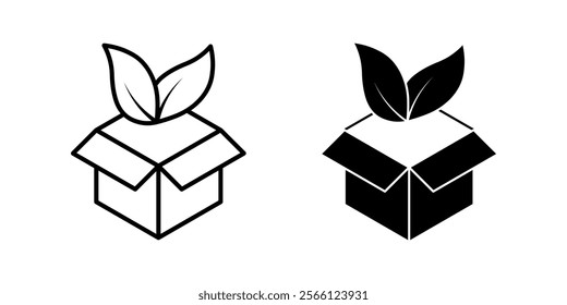 Eco packaging Icon set. Symbol isolated white background. vector illustration. color editable.