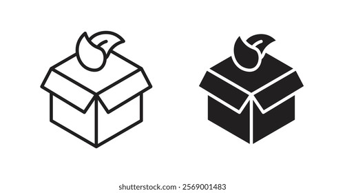 Eco packaging icon set vector graphics designs