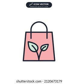 Eco packaging icon symbol template for graphic and web design collection logo vector illustration