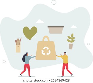 Eco packaging and natural food boxes for take away.Environmental and nature friendly solution to reduce plastic usage. character life .