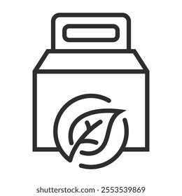 Eco packaging outline icon, editable vector illustration and transparent graphic element. Isolated on white background