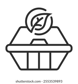 Eco packaging outline icon, editable vector illustration and transparent graphic element. Isolated on white background