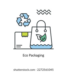 ECO Packaging Vector gefüllt Outline Icon Design Illustration. Umweltsymbol auf weißem Hintergrund EPS10-Datei