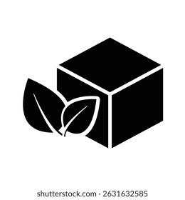 Logotipo del icono del Vector de la caja de embalaje del eco