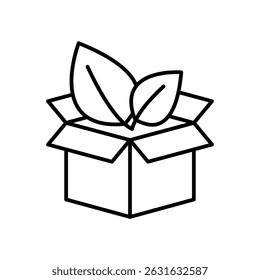 eco packing box vector icon logo