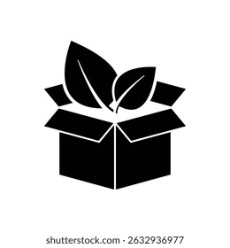 eco packing box vector icon logo