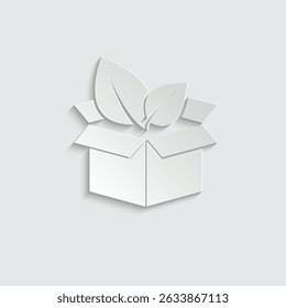 eco packing box vector icon logo