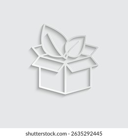 Logotipo del icono del Vector de la caja de embalaje del eco