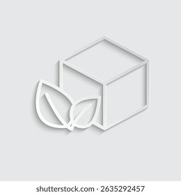 Logotipo del icono del Vector de la caja de embalaje del eco