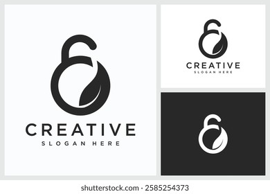 Eco Padlock Design Inspiration. Eco Padlock Symbol Logo Vector Template Design, Eco Padlock Design Logo Vector Illustration