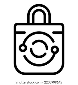 Eco padlock icon outline vector. Power energy. Gas renewable