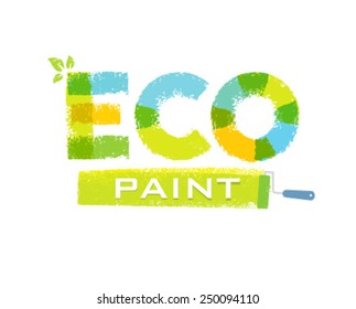 Eco Paint Roller Brush Creative Vector Design Element